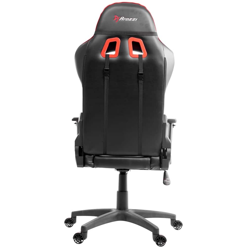 Alt View 12. Arozzi - Forte PU Leather Ergonomic Gaming Chair - Black - Red Accents.