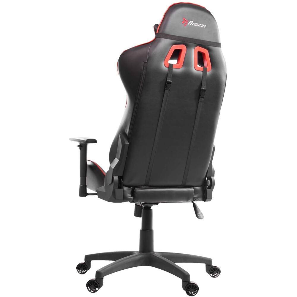 Alt View 13. Arozzi - Forte PU Leather Ergonomic Gaming Chair - Black - Red Accents.