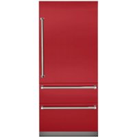 Viking - Professional 7 Series 20 Cu. Ft. Bottom-Freezer Built-In Refrigerator - San Marzano Red - Front_Zoom
