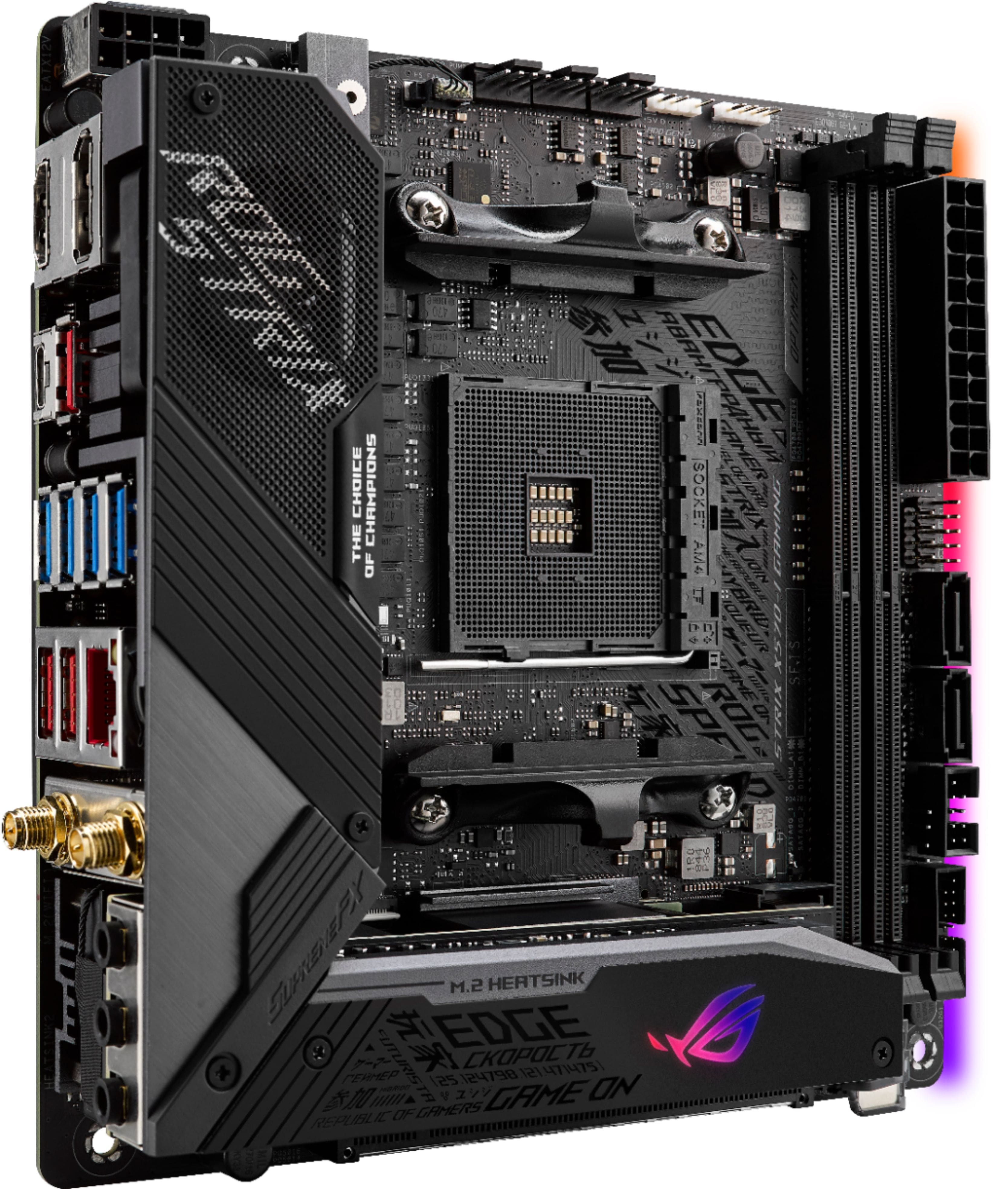 Alt View 11. ASUS - ROG Strix X570-I Gaming (Socket AM4) USB-C Gen2 AMD Motherboard with LED Lighting.