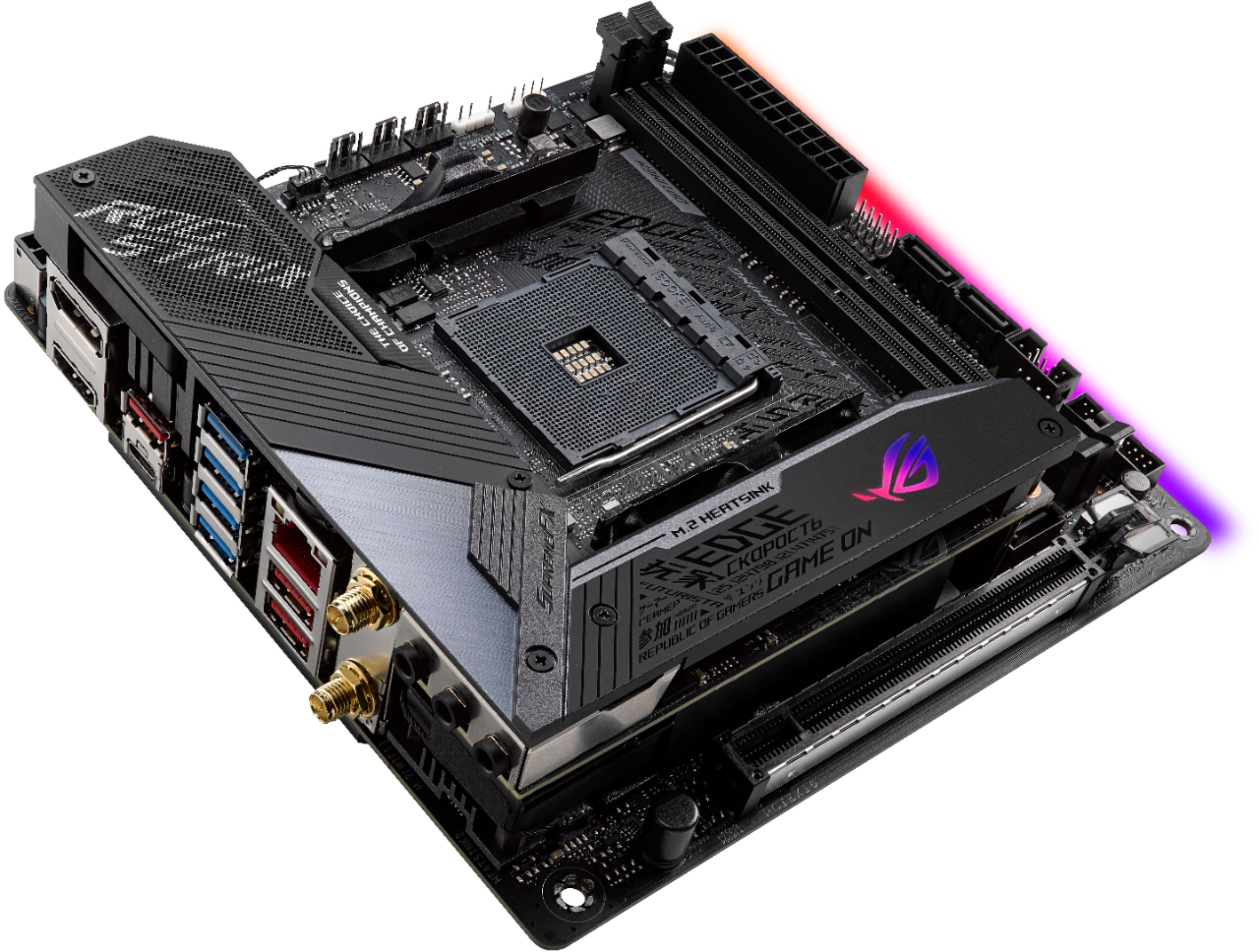 Alt View 12. ASUS - ROG Strix X570-I Gaming (Socket AM4) USB-C Gen2 AMD Motherboard with LED Lighting.