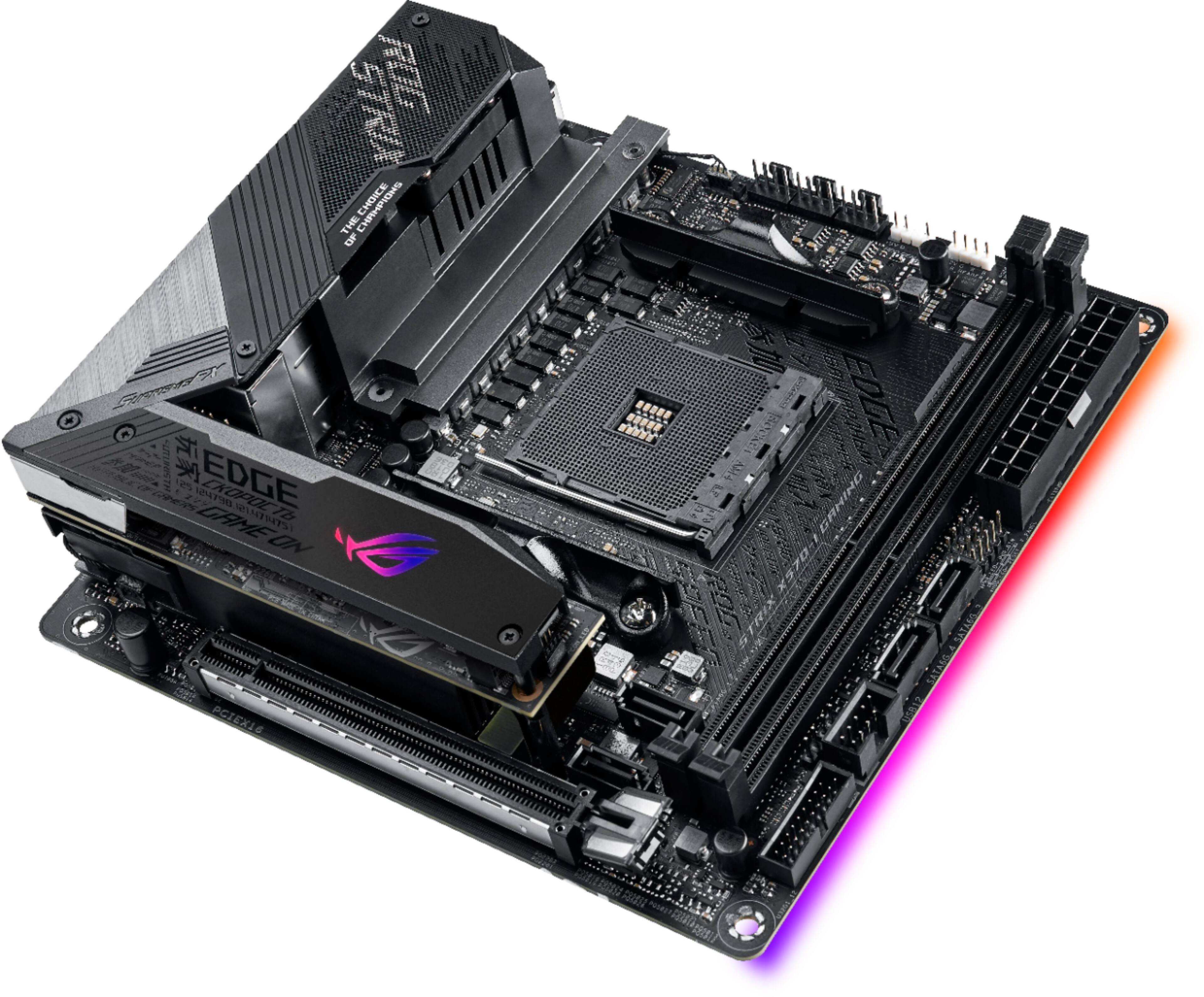 Alt View 13. ASUS - ROG Strix X570-I Gaming (Socket AM4) USB-C Gen2 AMD Motherboard with LED Lighting.