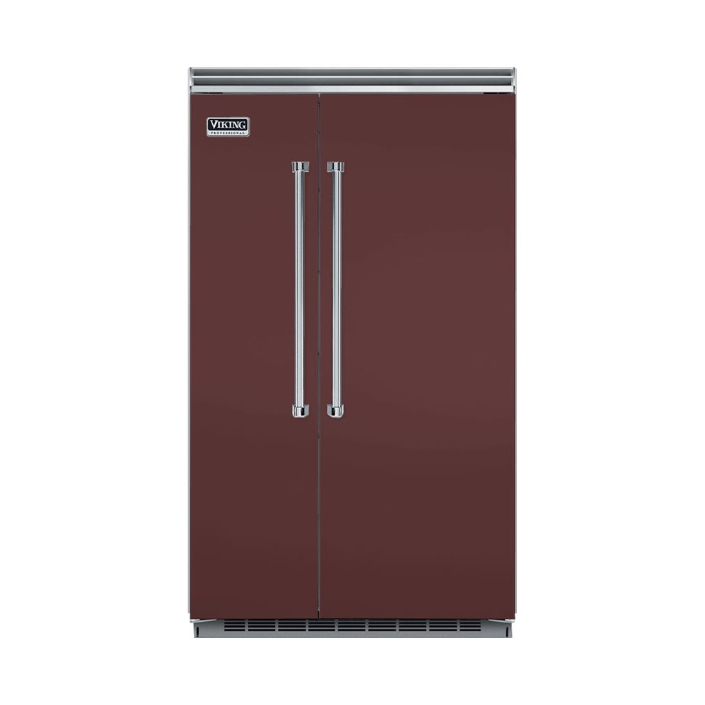 Viking – Professional 5 Series Quiet Cool 29.1 Cu. Ft. Side-by-Side Built-In Refrigerator – Kalamata Red