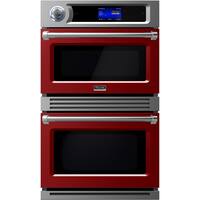 Viking - Professional 7 Series TurboChef 30" Built-In Double Electric Convection Wall Oven - San Marzano Red - Front_Zoom