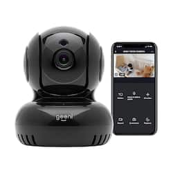 Geeni - Pan and Tilt Indoor Wi-Fi Wireless Network Surveillance Camera - Black - Front_Zoom