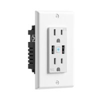 Geeni - Current Plus Charge 2-Outlet/2-USB Smart Outlet - White - Front_Zoom