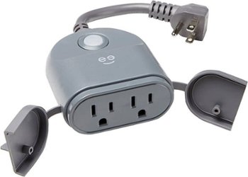 Geeni - Dual Outlet Outdoor Wi-Fi Smart Plug - Gray - Front_Zoom