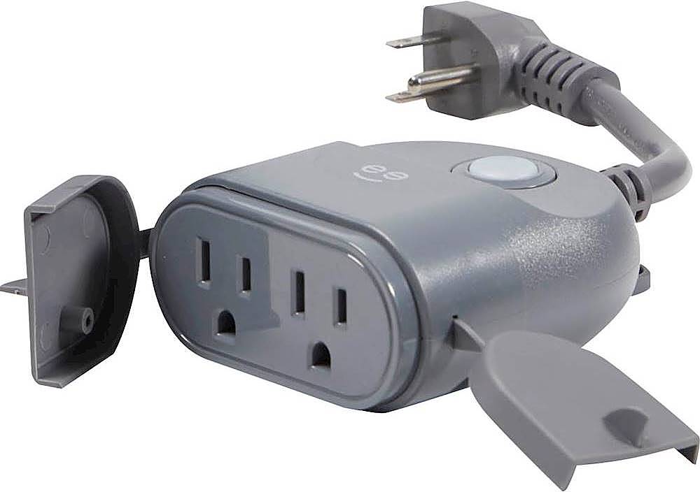 Alt View 13. Geeni - Dual Outlet Outdoor Wi-Fi Smart Plug - Gray.