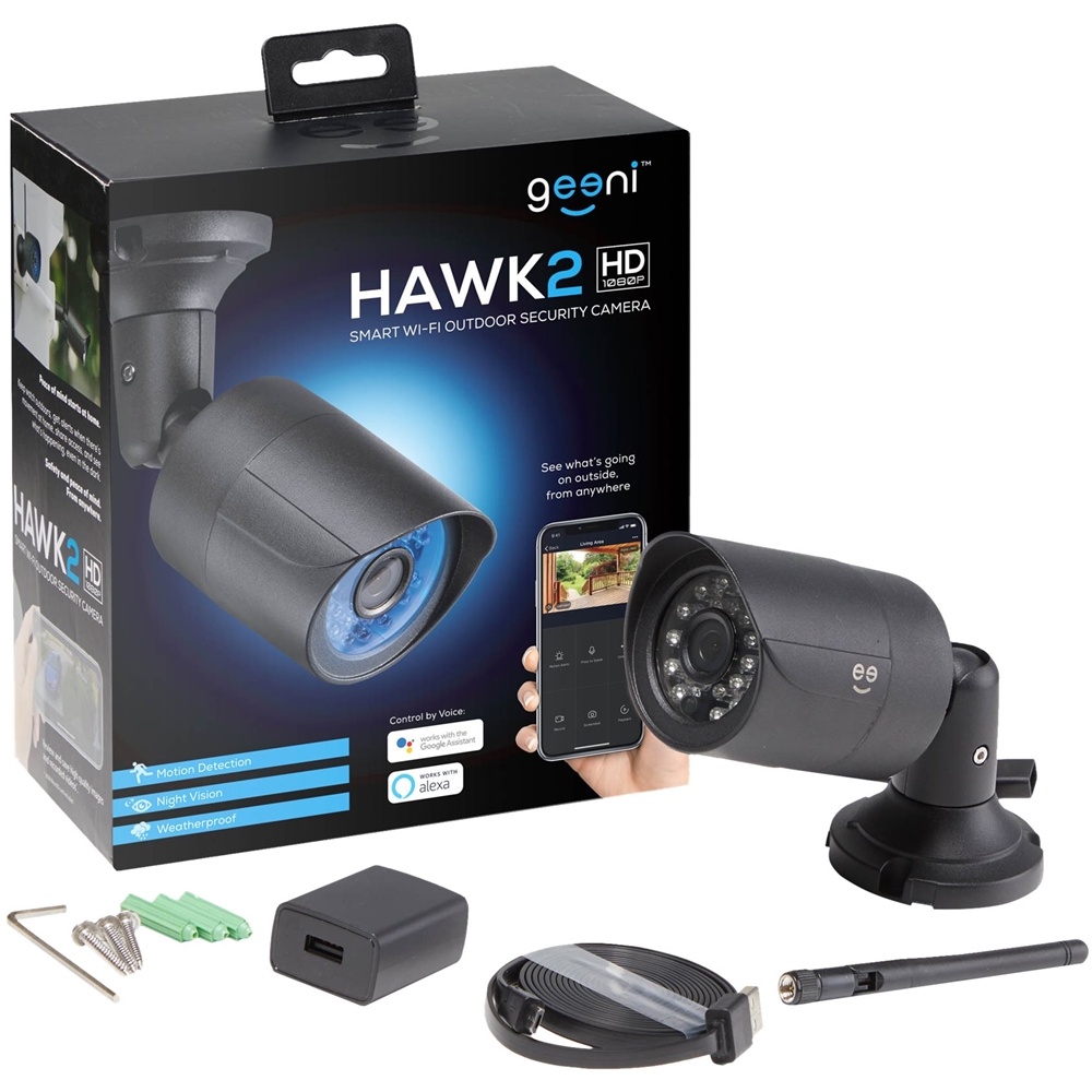 Leggen natuurpark timmerman Best Buy: Geeni Hawk Indoor/Outdoor Wi-Fi Wireless Network Surveillance  Camera Black GN-CW020-101