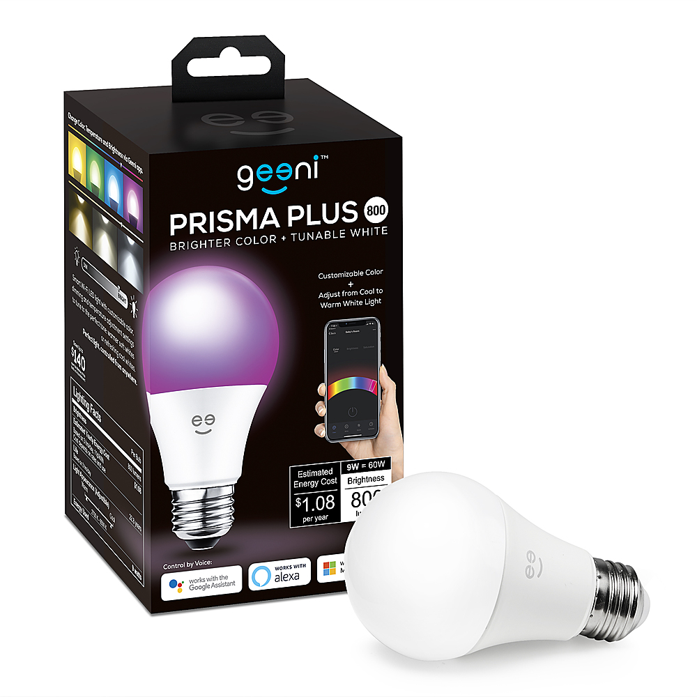 Geeni PRISMA PLUS 800 Wi-Fi Smart LED Light Bulb Color and Tunable White  GN-BW913-999 - Best Buy