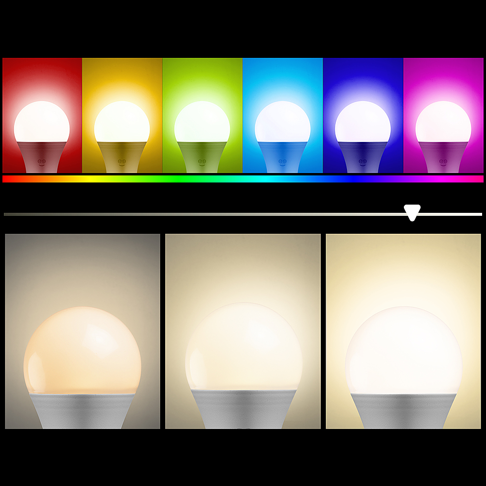 Angle View: FEIT ELECTRIC - A19 Smart LED Light Bulb (3-Pack) - Multicolor