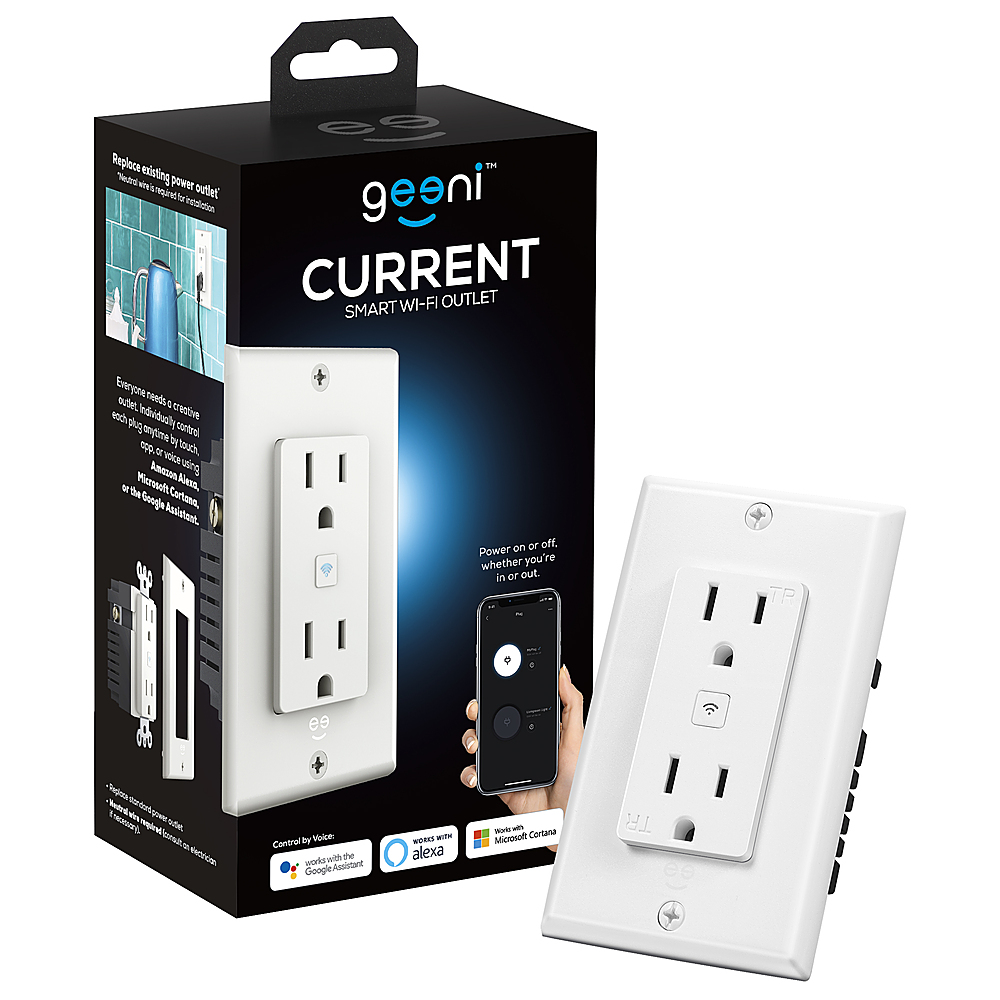 Geeni Switch Duo Double Smart Plug, White, 2 Outlets, Works with Alexa and  Google Home 