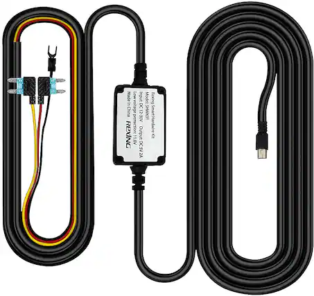 Front. Rexing - Smart Hardwire Kit Mini-USB Port for All Rexing Supercapacitor Models - Black.