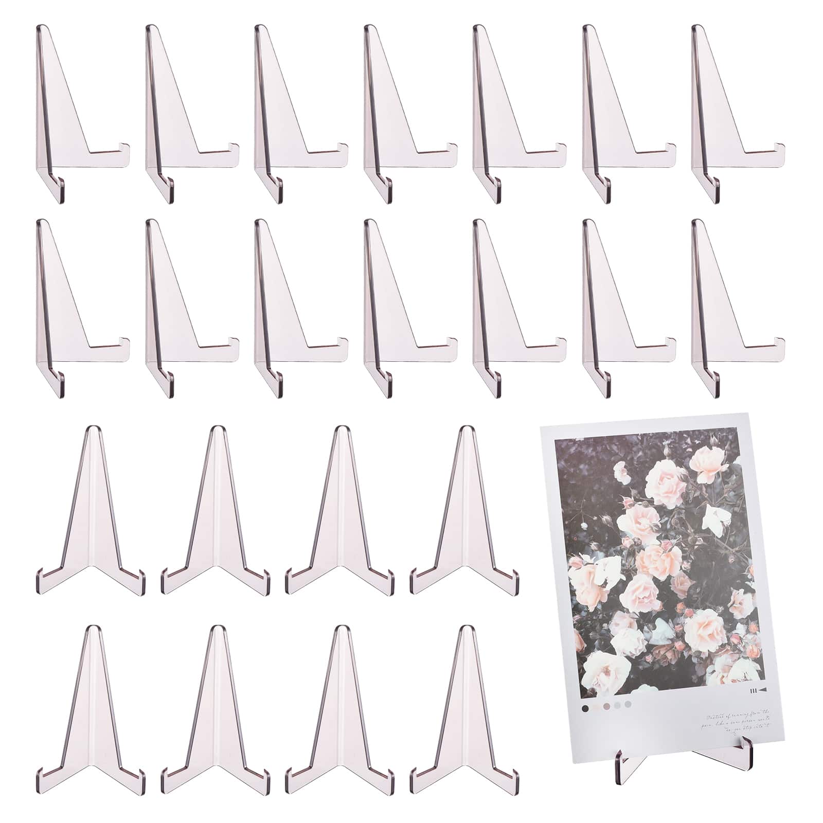 "Unique Bargains - 20pcs Card Display Stand, 3.4"" Clear Plastic Easel Stands Mini Picture Coin Display Easel Holder for Grade Card" price history on PriceWatchPro