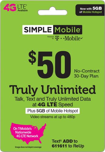 Simple Mobile - $50 Prepaid Plan