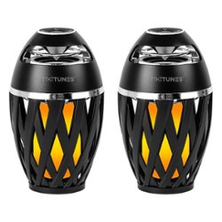Limitless Innovations - TikiTunes Portable Bluetooth Wireless Speakers (2-Pack) - Black - Front_Zoom