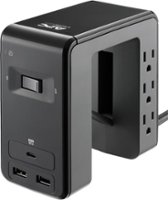 APC - Surge Arrest Essential 6 Outlet/3 USB 1080 Joules Surge Protector Strip - Black - Front_Zoom