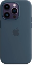 Apple - iPhone 14 Pro Silicone Case with MagSafe - Storm Blue - Front_Zoom