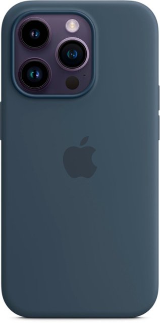Front Zoom. Apple - iPhone 14 Pro Silicone Case with MagSafe - Storm Blue.