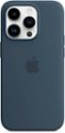 Left Zoom. Apple - iPhone 14 Pro Silicone Case with MagSafe - Storm Blue.