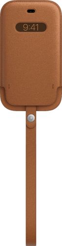 Apple - iPhone 12 mini Leather Sleeve with MagSafe - Saddle Brown