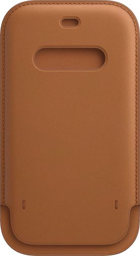 Apple - iPhone 12 and iPhone 12 Pro Leather Sleeve with MagSafe - Saddle Brown