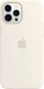 Apple - iPhone 12 Pro Max Silicone Case with MagSafe - White-Front_Standard