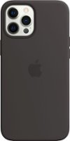 Apple - iPhone 12 and iPhone 12 Pro Leather Case with MagSafe - Black - Front_Zoom