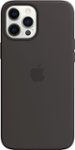 Front Zoom. Apple - iPhone 12 and iPhone 12 Pro Silicone Case with MagSafe - Black.