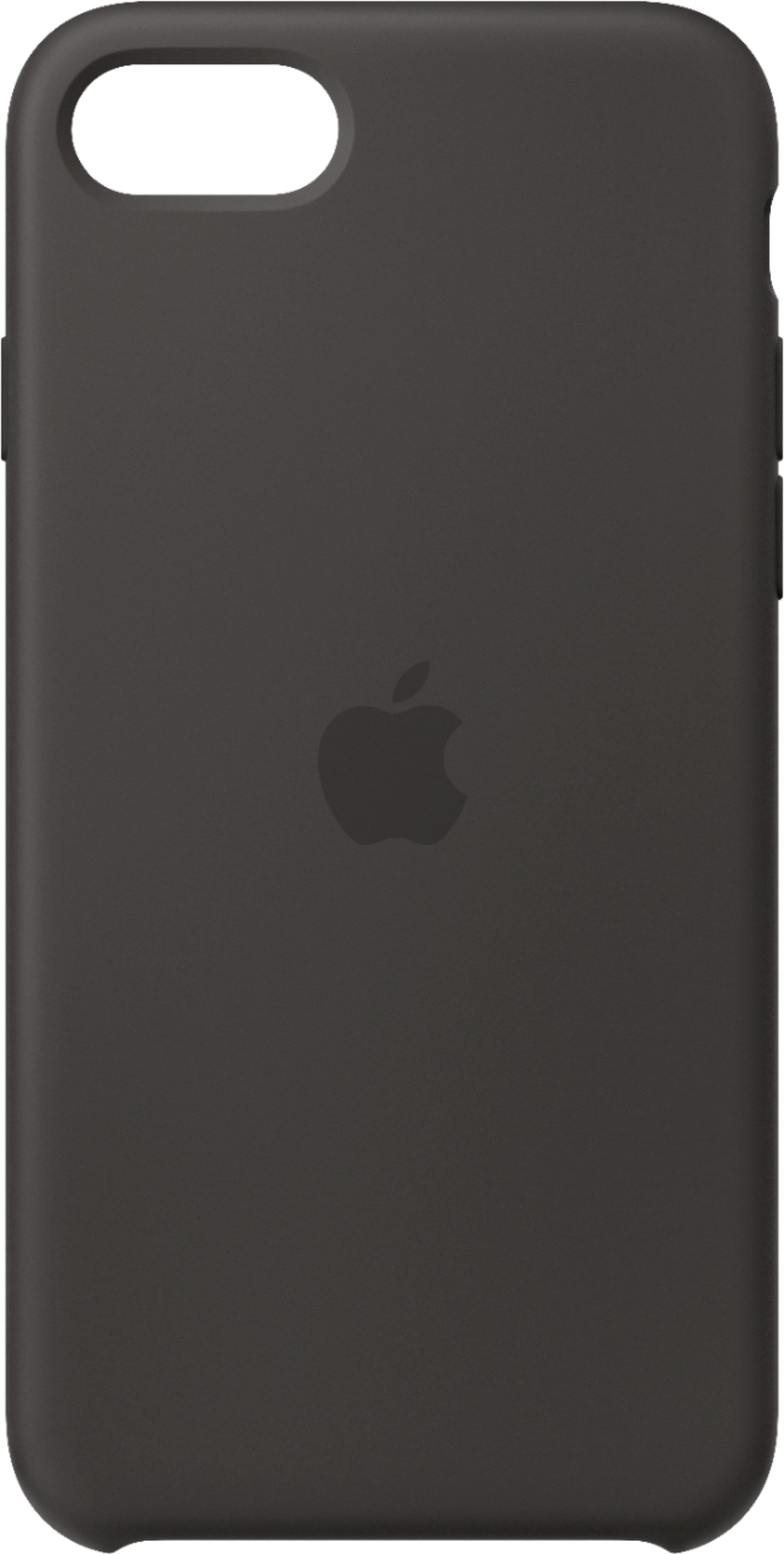 Front. Apple - Silicone Case for Apple® iPhone® SE (2nd Generation) - Black.