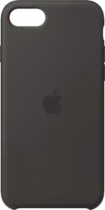 Front. Apple - Silicone Case for Apple® iPhone® SE (2nd Generation) - Black.
