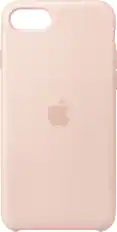 Front. Apple - Silicone Case for Apple® iPhone® SE (2nd Generation) - Pink Sand.