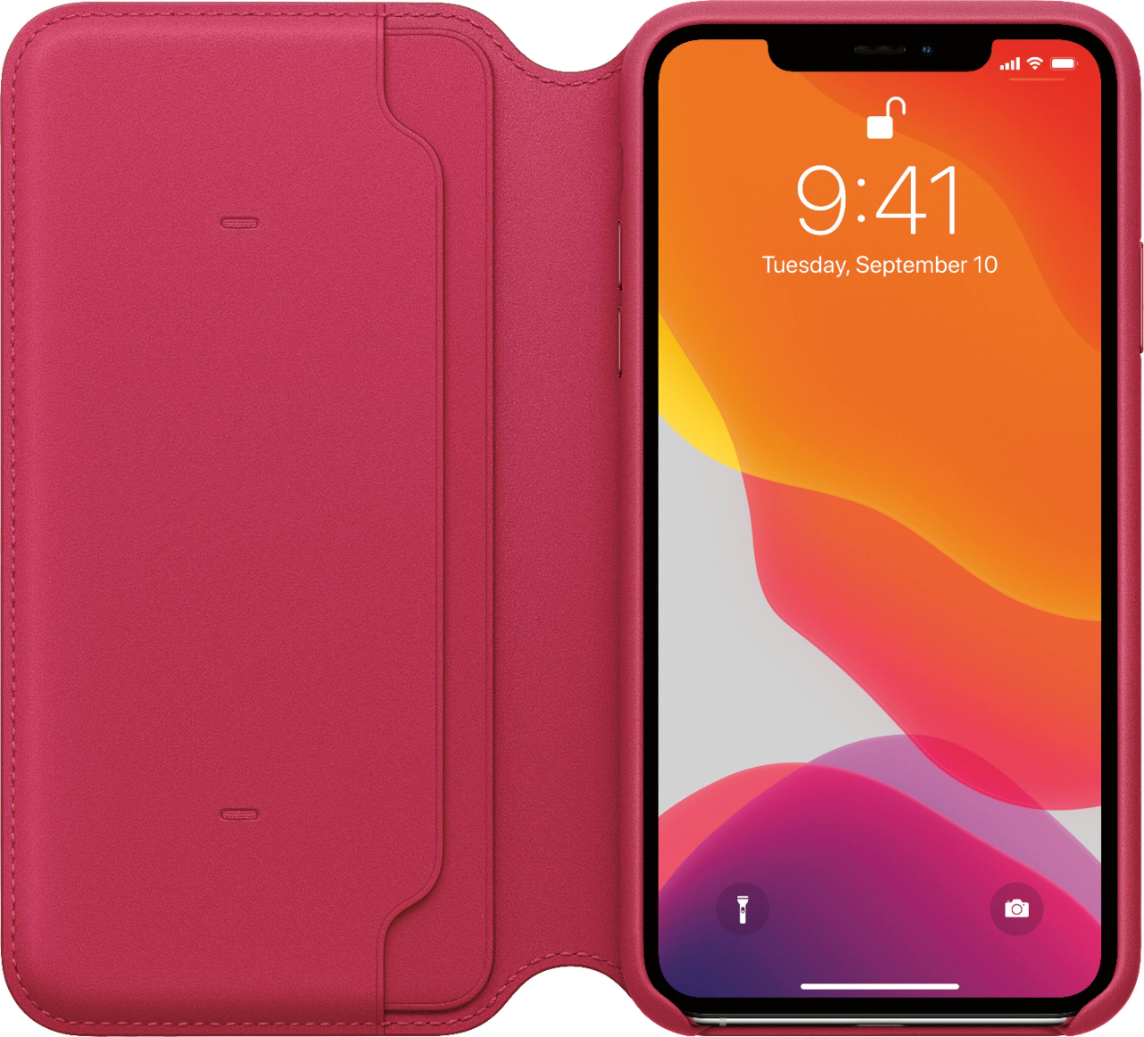 Alt View 12. Apple - iPhone 11 Pro Max Leather Folio - Raspberry.