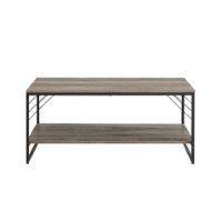 Walker Edison - Industrial Metal Accent Coffee Table - Gray Wash - Front_Zoom