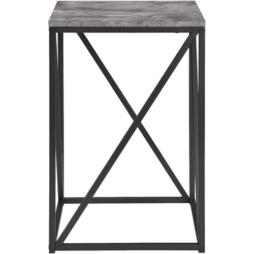 Walker Edison - Modern Geometric Square Side Table - Dark Concrete