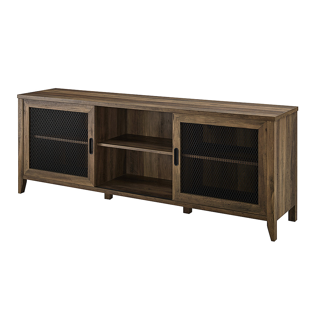 Left View: Walker Edison - Industrial TV Stand for Most TVs up to 78" - Rustic Oak