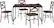 Front. Walker Edison - Angle Iron Dining Table (Set of 5) - Dark Walnut.