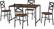 Alt View 11. Walker Edison - Angle Iron Dining Table (Set of 5) - Dark Walnut.