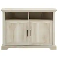 Walker Edison - Corner TV Stand for Most TVs Up to 50" - White Oak - Front_Zoom