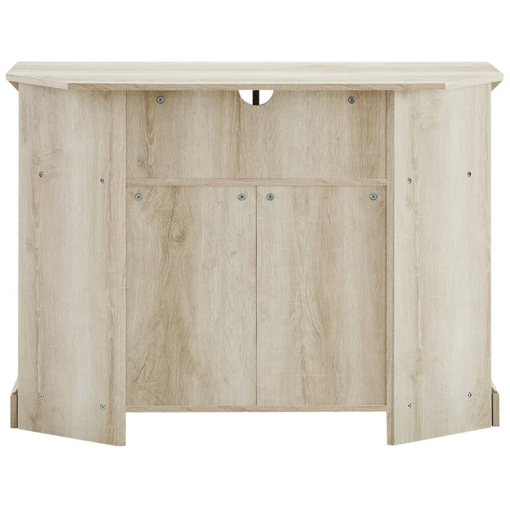 Alt View 11. Walker Edison - Corner TV Stand for Most TVs Up to 50" - White Oak.