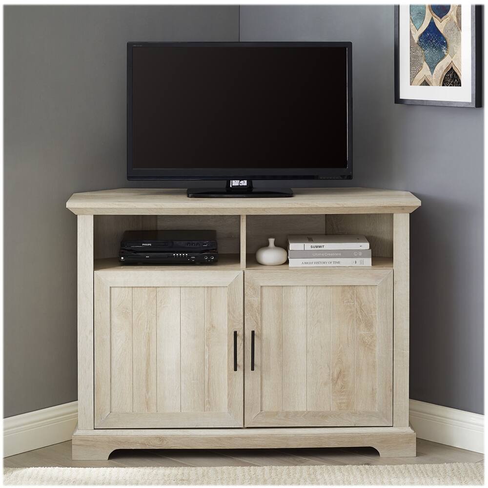 Alt View 14. Walker Edison - Corner TV Stand for Most TVs Up to 50" - White Oak.