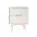 Front. Walker Edison - Mid Century 24" Modern Square Wood 2-Drawer End Table - White.