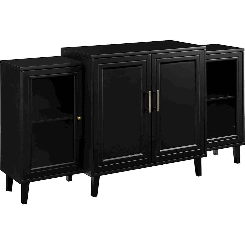 Angle. Walker Edison - Tiered Modern Sideboard - Black.