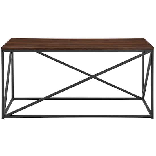 Walker Edison Modern Geometric Coffee Table Dark Walnut Bbf40geoctdw Best Buy