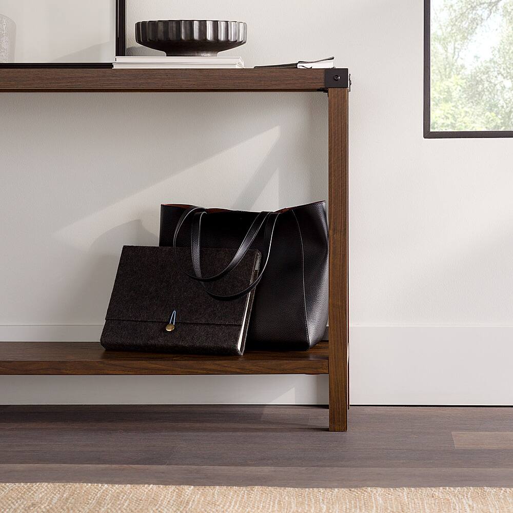 Best Buy Walker Edison 46" Rustic Farmhouse Entryway Table Dark Walnut