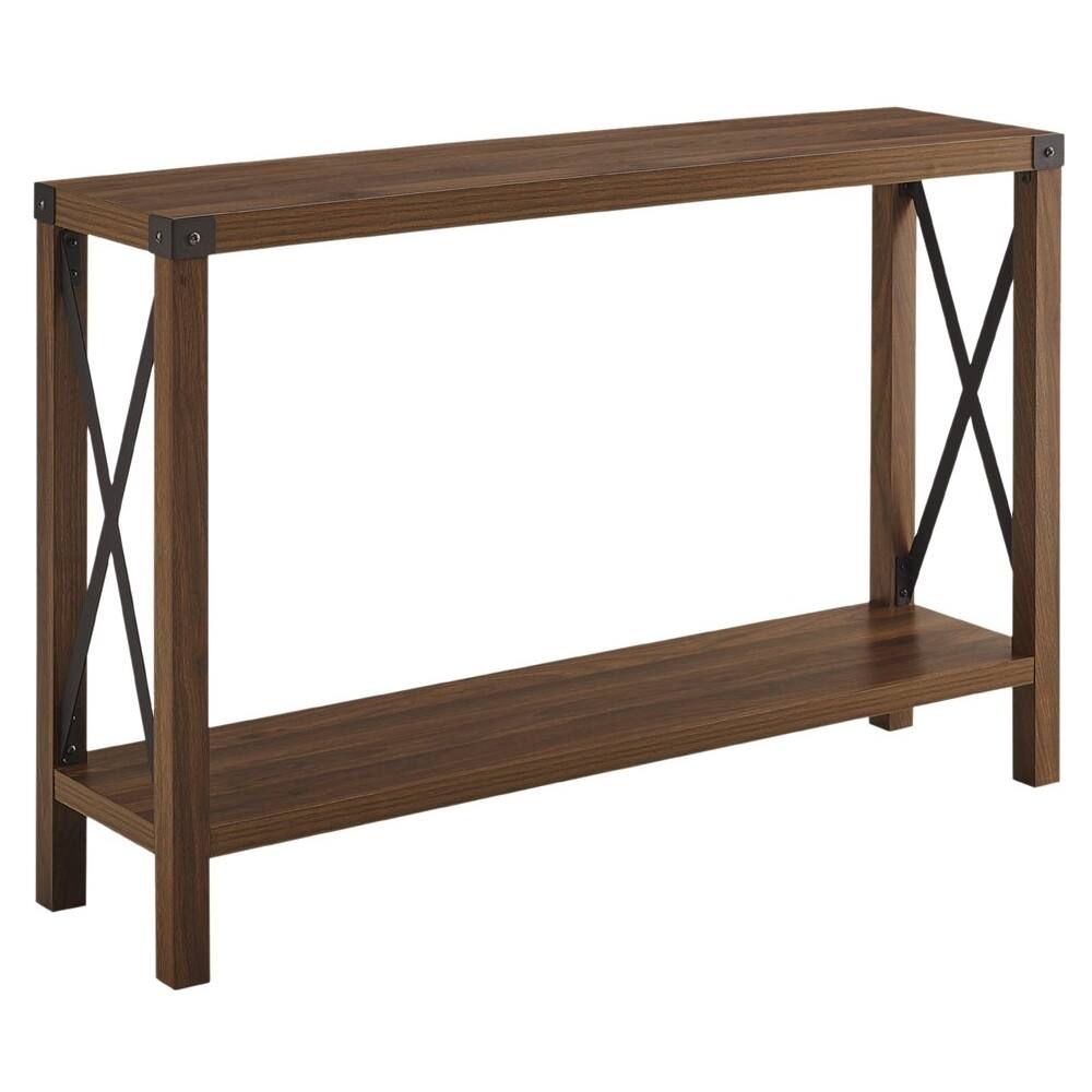 Left. Walker Edison - 46" Rustic Farmhouse Entryway Table - Dark Walnut.