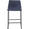 Walker Edison - Industrial Faux Leather Counter Stool (Set of 2) - Blue