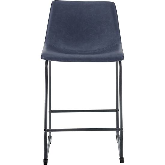 Blue leather counter discount stool