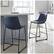 Alt View 15. Walker Edison - Industrial Faux Leather Counter Stool (Set of 2) - Blue.