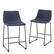 Front. Walker Edison - Industrial Faux Leather Counter Stool (Set of 2) - Blue.